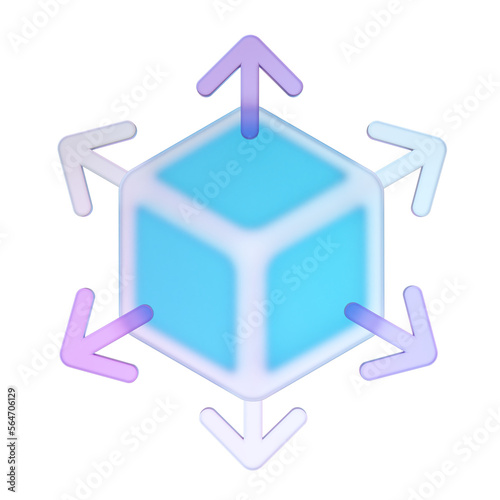 block scale 3d render illustration