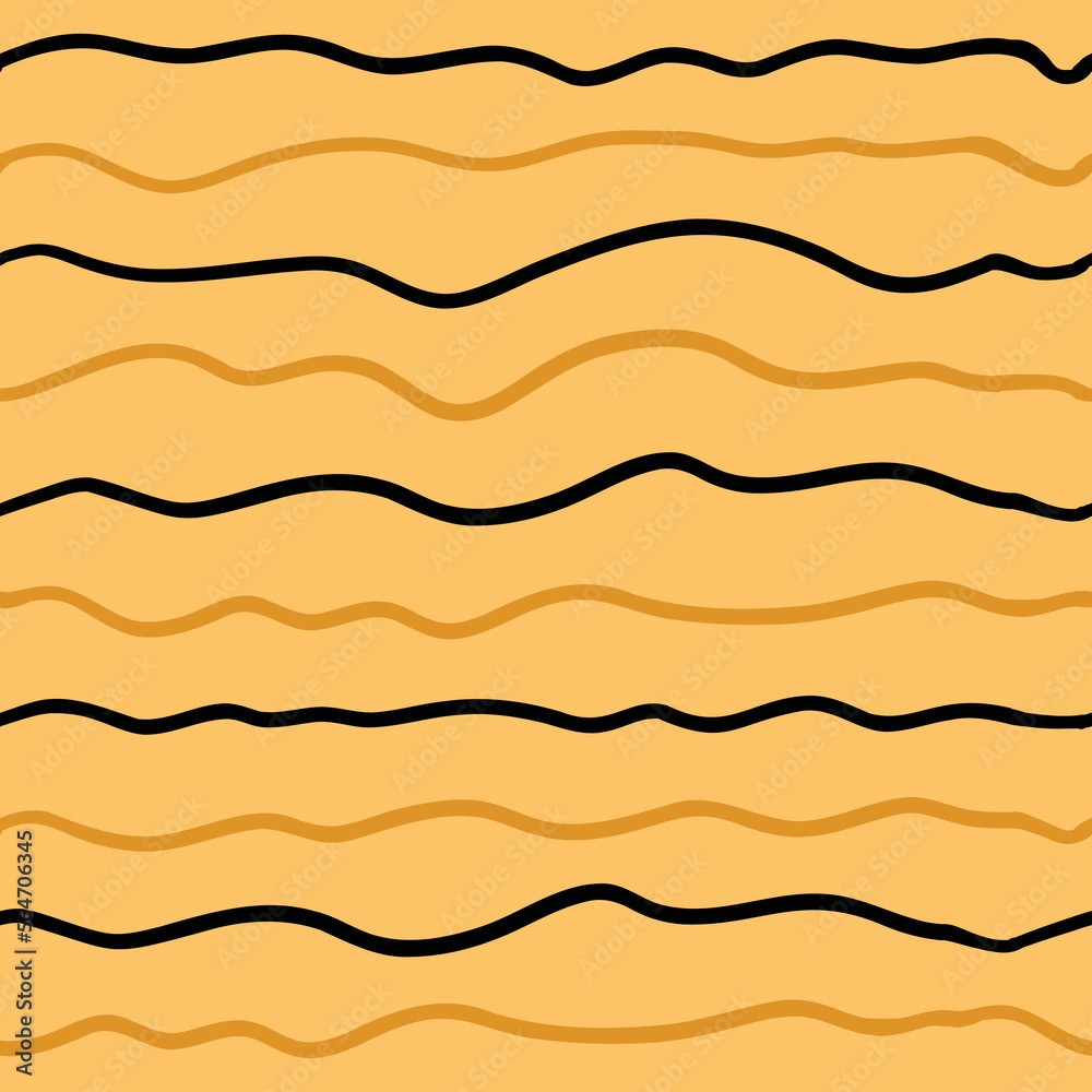 Wave line seamless pattern. Vector illustration isolated on orange background. Wave line seamless pattern. Vector illustration isolated on orange background.