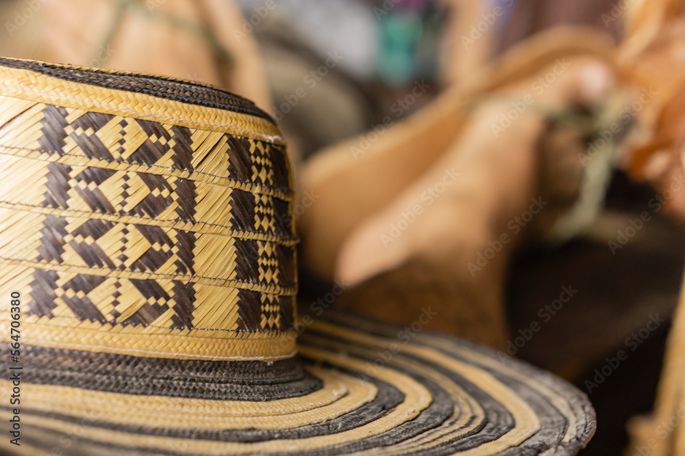 traditional colombian caribbean hat "sombrero vueltiao" Photos | Adobe Stock