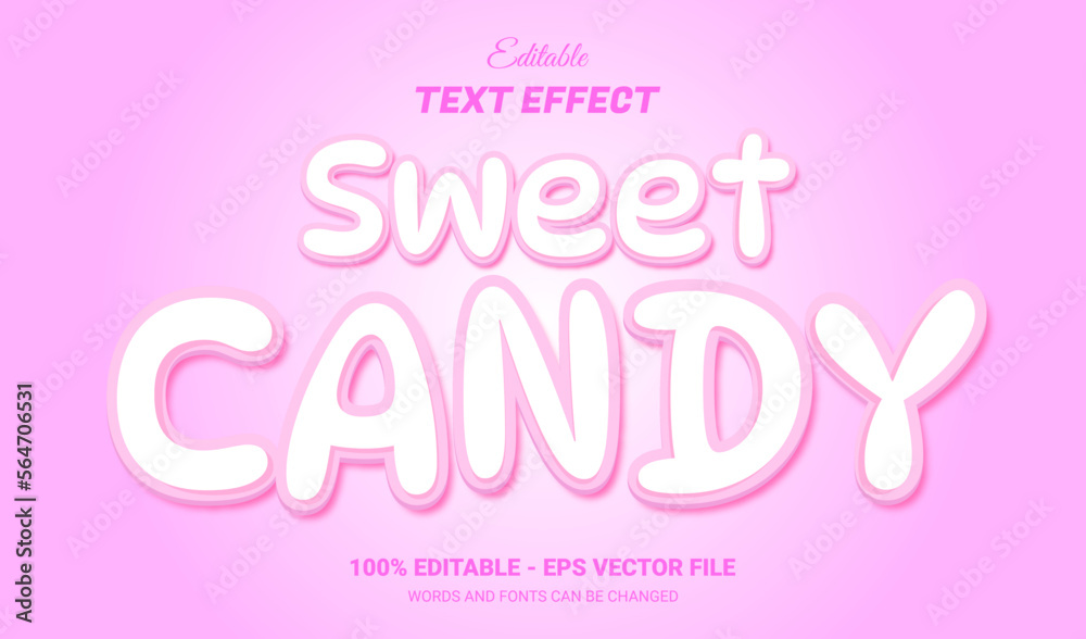 Sweet candy 3D editable text effect template Sweet candy 3D editable text effect template