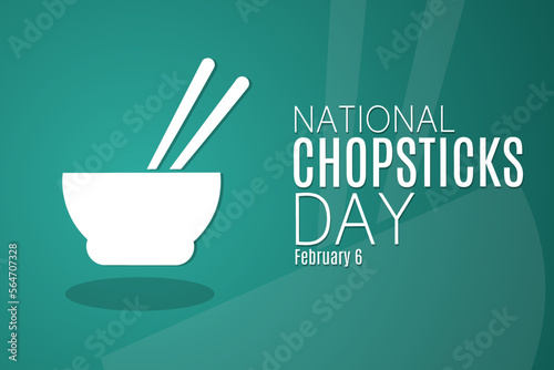 National chopsticks day february 6 vector illustration, holiday concept, suitable for web banner poster or card campaign
