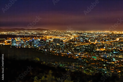 Lights of Cape Town at night from Signal Hill