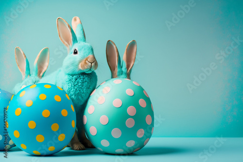 easter bunny and eggs, generative ai
