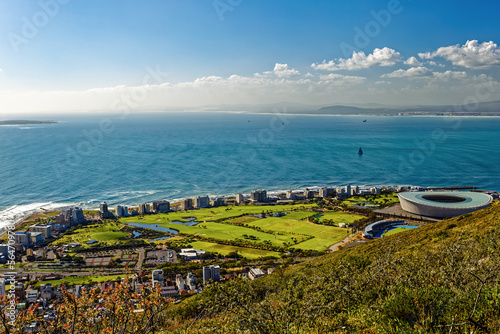 View of Green Point from Signal Hill in Cape Town photo