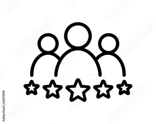 Group with star icon.  Favorite or popular person. Vector illustration