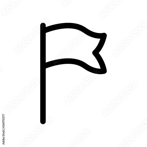 Flag icon. Black contour linear silhouette. Front side view. Editable strokes. Vector simple flat graphic illustration. Isolated object on a white background. Isolate.