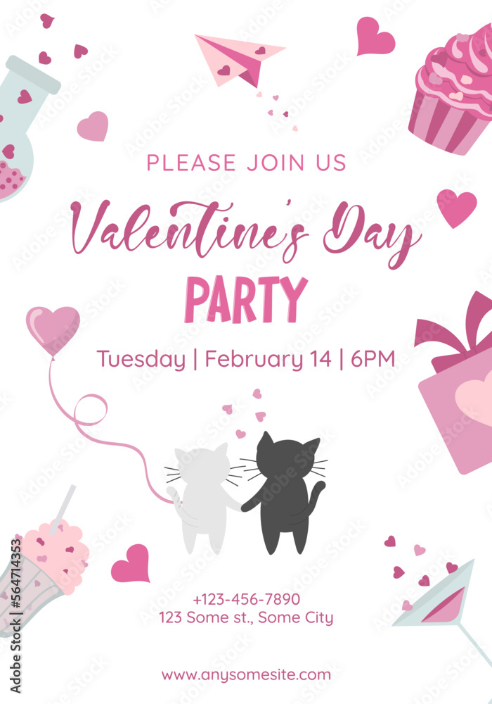 Valentine's Day Party Invitation Flyer