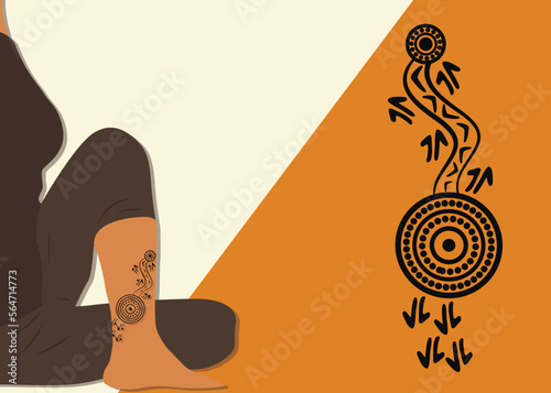 Australian aboriginal style of tattoo design