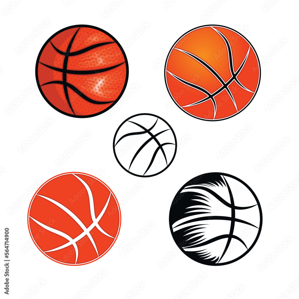 Basketball vector design set art