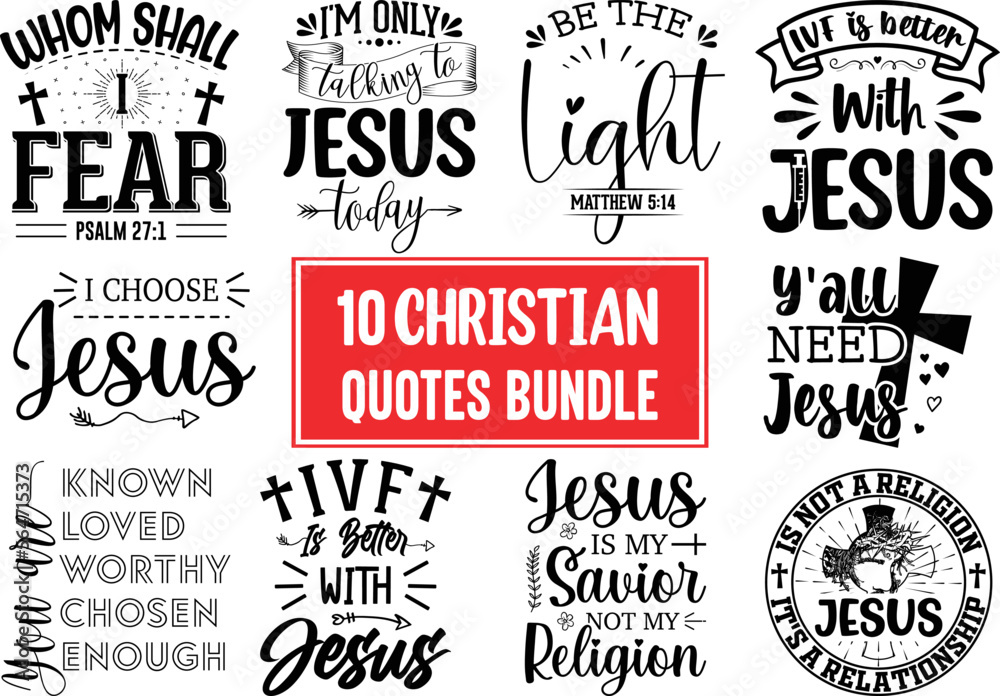 Christian Quotes SVG Designs Bundle, Christian Quotes t-shirt Designs
