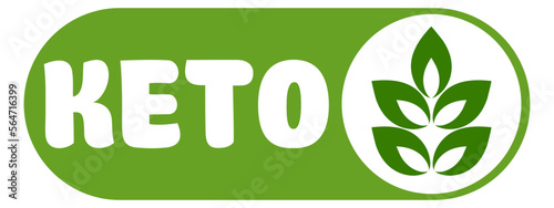 Keto keto diet keto food keto product organic eco natural bio vegan sticker label logo icon. Logo with a pattern of green leaves. Ecological products. Vector illustration