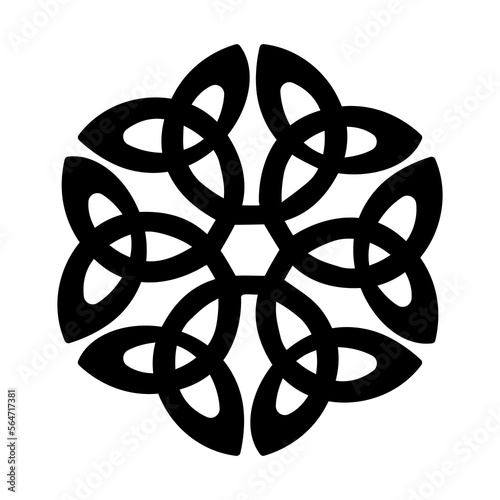 Celtic national style interlaced pattern isolated vector.  Celtic knot vector illustration.  Patrick's Day celebration. Nordic symbol.