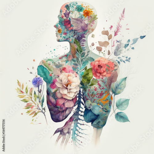 Watercolor Human Floral Autonomy
