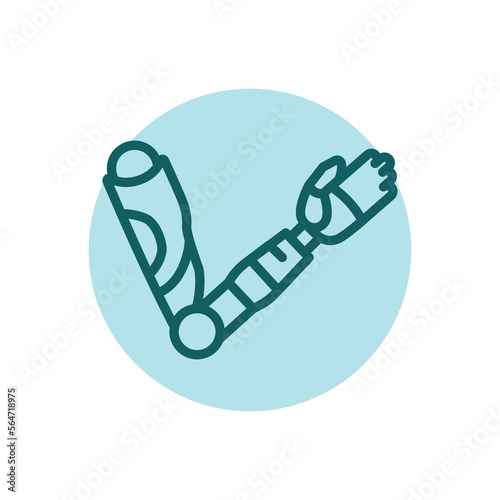 Bio artificial hand color line icon. Disability. Isolated vector element.