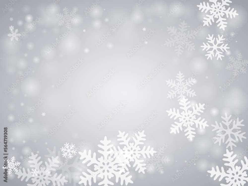 Magical falling snowflakes design. Snowfall fleck freeze shapes. Snowfall sky white gray backdrop. Glimmer snowflakes christmas theme. Snow cold season landscape. Magical falling snowflakes design. Snowfall fleck freeze shapes. Snowfall sky white gray backdrop. Glimmer snowflakes christmas theme. Snow cold season landscape.