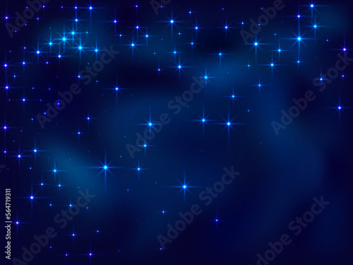 Night shining sky star dust vector background. Many celestial stellar particles.