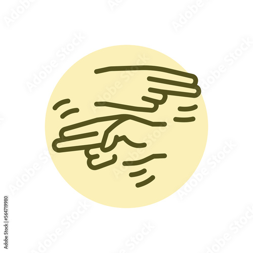 Sign language color line icon. Disability. Isolated vector element.