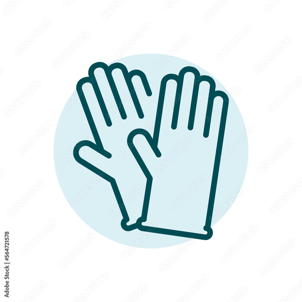 Gloves rubber black line icon. Hands safety. Gloves rubber black line icon. Hands safety.