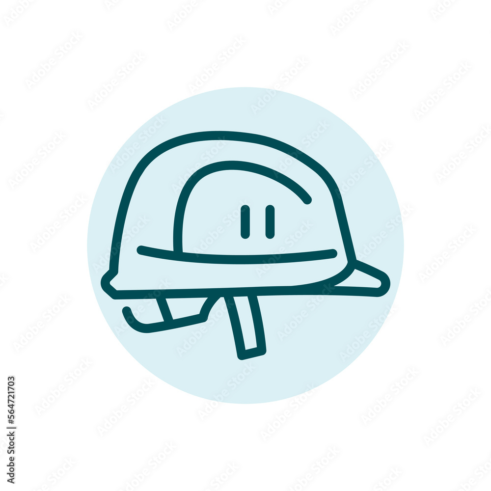Protection helmet black line icon. Head safety. Protection helmet black line icon. Head safety.