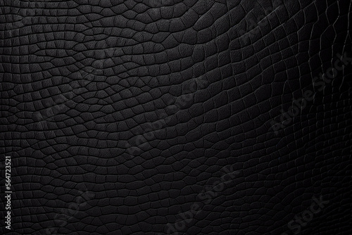 Black skin background. Rough texture. Abstract leather fabric with space for design.