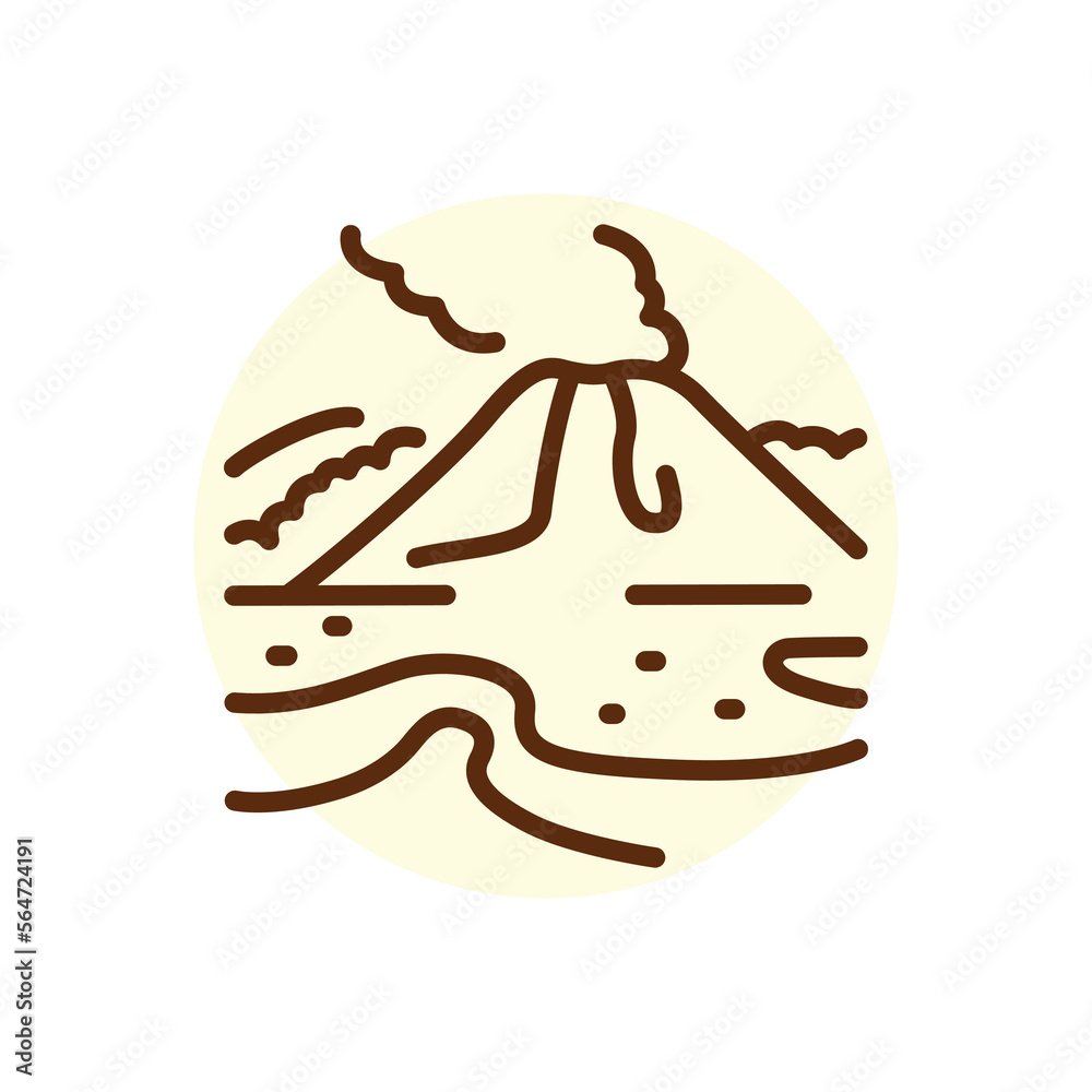 Volcano black line icon. Nature landscape. Pictogram for web page. Volcano black line icon. Nature landscape. Pictogram for web page.