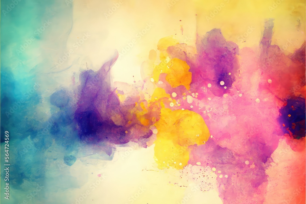 Bright multicolored watercolor abstract background. Generative AI