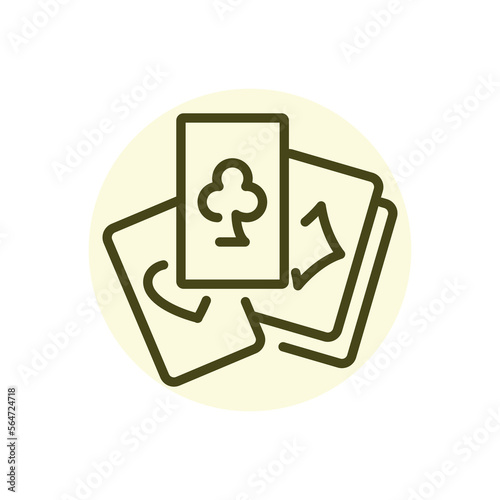 Playing cards black line icon. Casino game.