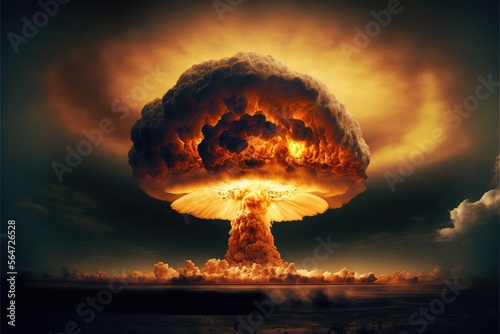 Huge Nuclear strike explosion. generative AI