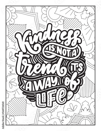 Affirmative quotes coloring page. Positive quotes. Good vibes. Coloring book for adults. Typography design. Hand drawn with inspiration word. Coloring for adult and kids. Quotes. Quotes Coloring. 