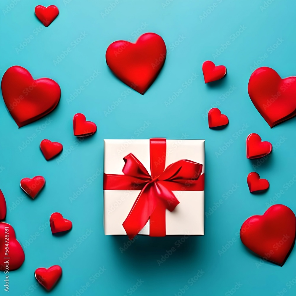 heart shaped with a gift box