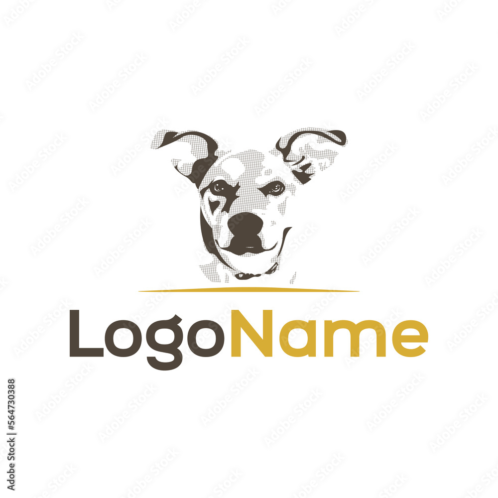 Fototapeta premium Dog Head Silhouette Art Logo
