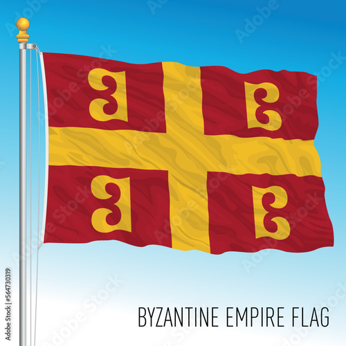 Byzantine Empire flag, ancient european country, vector illustration