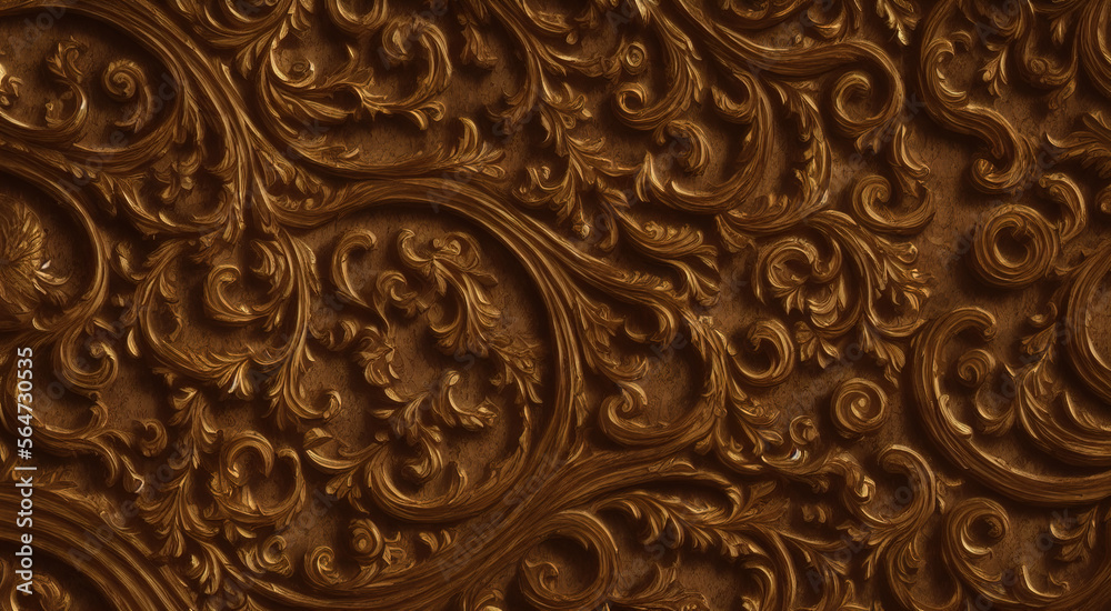 Wooden Intricacies - Gold wooden textures with carving and detailing	

