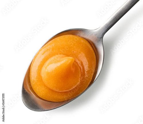 vegetable puree in a spoon