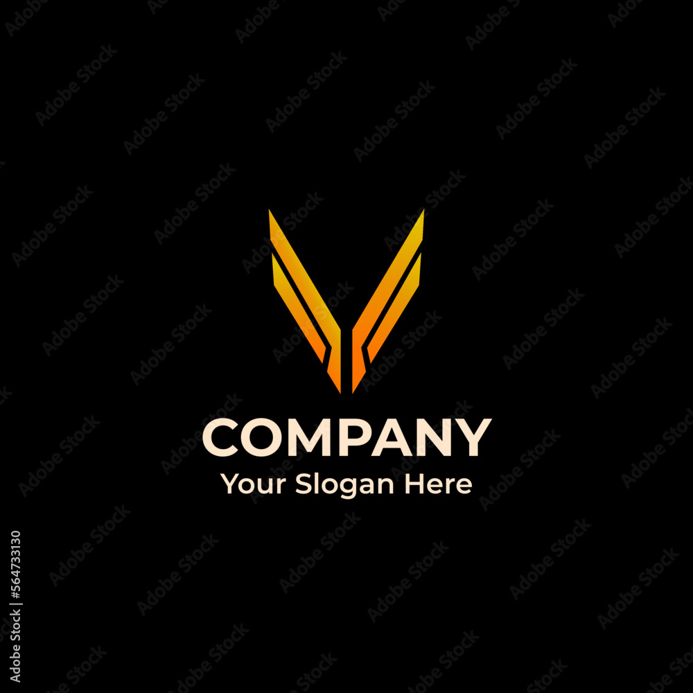Letter V modern luxury logo company