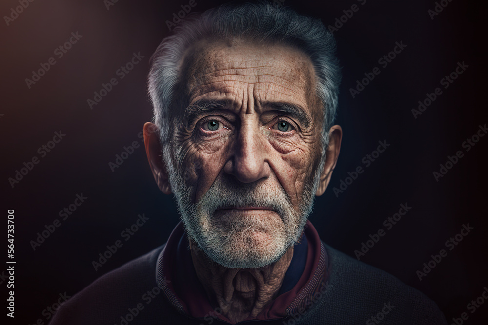 Generative AI of senior man Generative AI of senior man