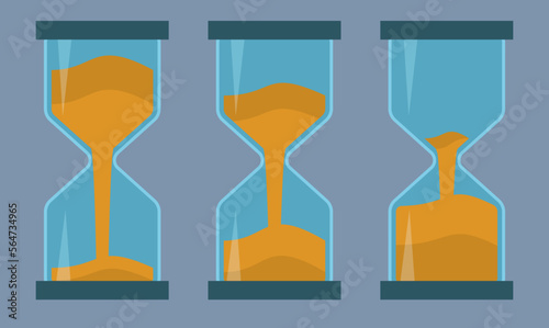 Flat Hourglass Collection.Set of hourglass