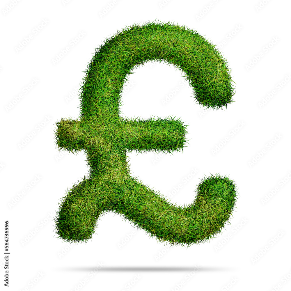 Pound symbol or icon design with green grass style