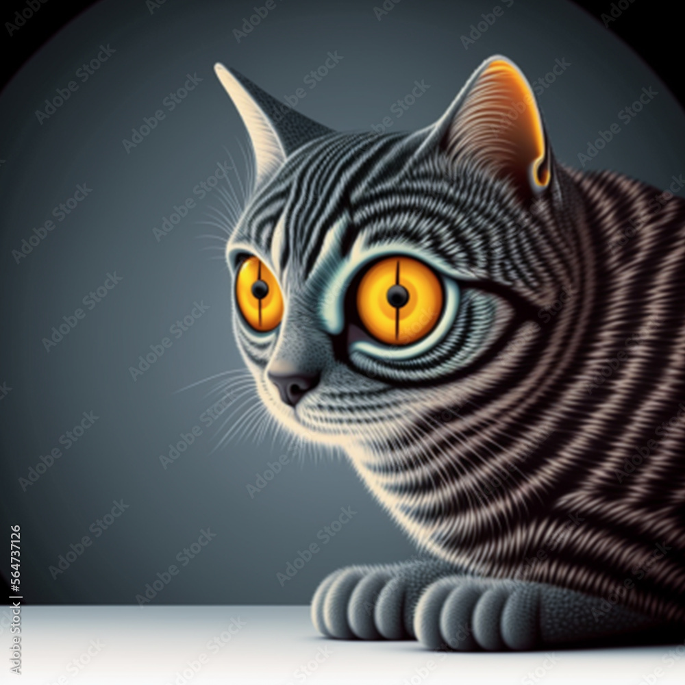 Fototapeta premium cute cat 3d cartoon