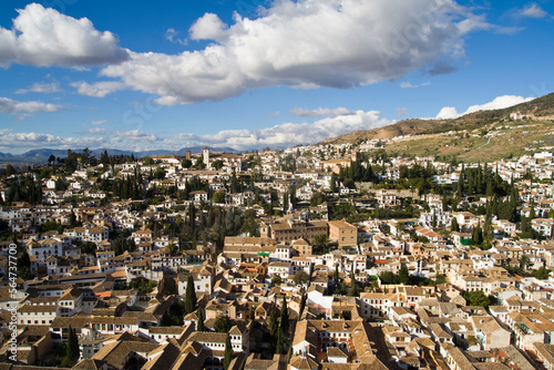 View  of Granada from La Alhambra, Andalusia, Spain. photo