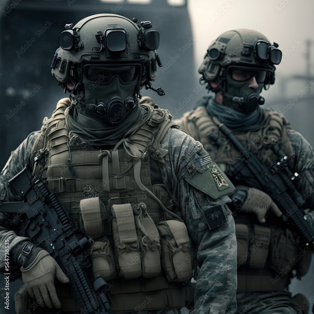 Military Special Forces With Weapon Armed Soldiers Military Special Forces With Weapon Armed Soldiers