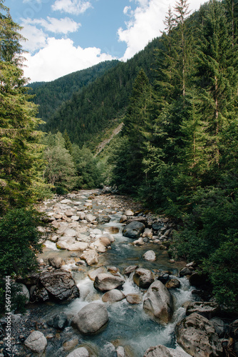 Picturesque rocky river is flowing through  gorge Zügenschlucht