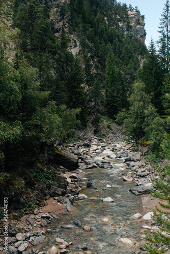 Picturesque rocky river is flowing through gorge Zügenschlucht