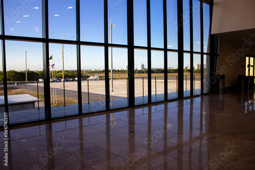 large airport windows
