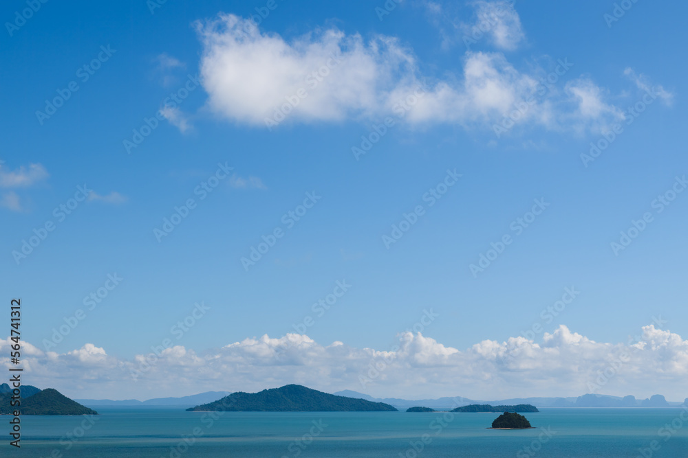 Beautiful tropical sea with islands on a sunny day, landscape with copy space. Beautiful tropical sea with islands on a sunny day, landscape with copy space.