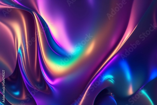 Metallic dreamy holographic background pattern, trendy iridescent rainbow unicorn texture, Modern pearlescent blurry abstract swirl illustration © danielle