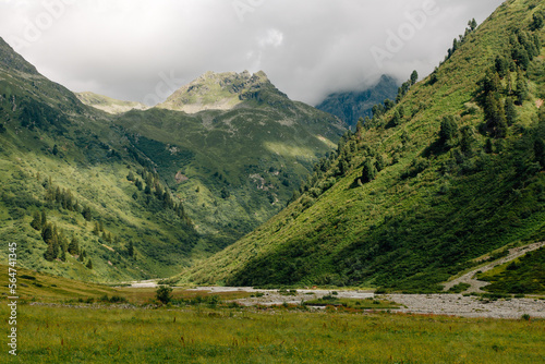 Beautiful hiking nature in Davos Klosters in Switzerland