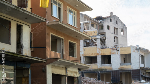 Earthquake in Turkey. Ruined houses after a massive earthquake in Turkey. 