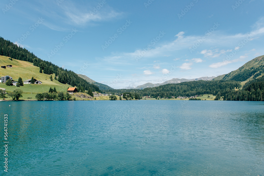 Obraz premium Lakeview in Davos in Switzerland