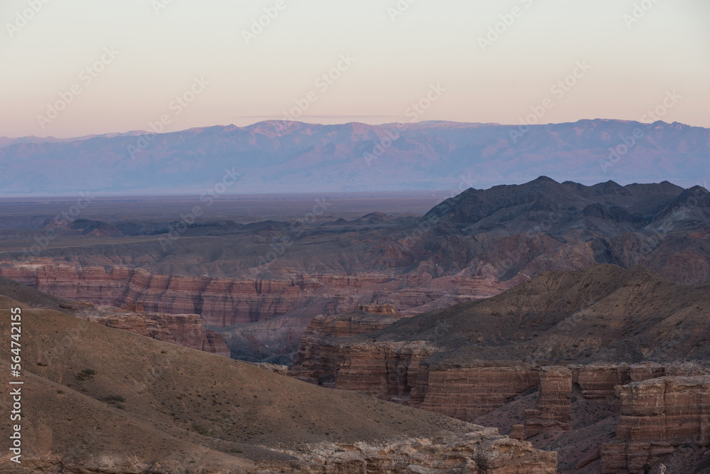 Castles Valley view. Charynsky canyon rocky landscape. Kazakhstan